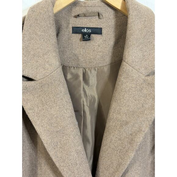 Ellos Coat Plus Size 26 Brown Tan Longline Wool Blend Cozy Fall Winter Jacket - Picture 2 of 3
